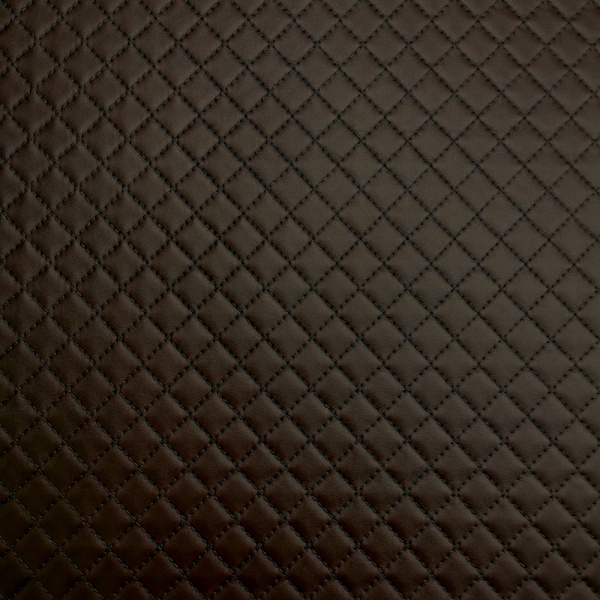 Embossed Diamond Leatherette Dark Brown